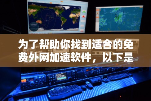 为了帮助你找到适合的免费外网加速软件,以下是一些推荐和步骤说明,帮助你提升网络速度和减少数据传输时间 为了帮助你找到适合的免费外网加速软件,以下是一些推荐和步骤说明,帮助你提升网络速度和减少数据传输时间