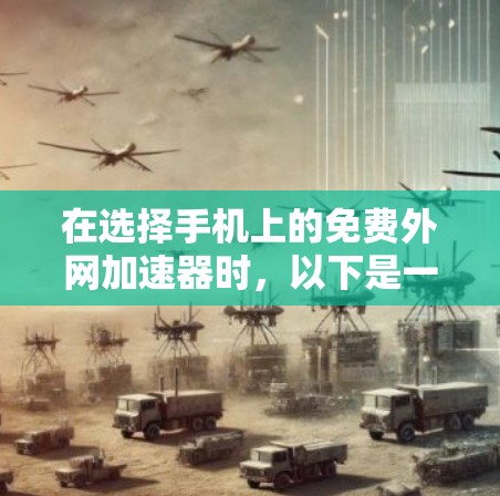 在选择手机上的免费外网加速器时,以下是一步步的建议 在选择手机上的免费外网加速器时,以下是一步步的建议