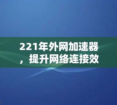 221年外网加速器，提升网络连接效率的实用指南