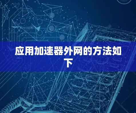 应用加速器外网的方法如下