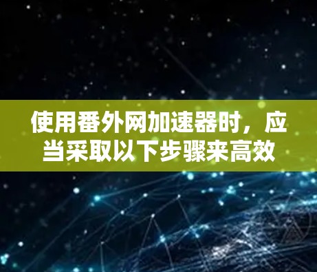 使用番外网加速器时，应当采取以下步骤来高效使用其功能