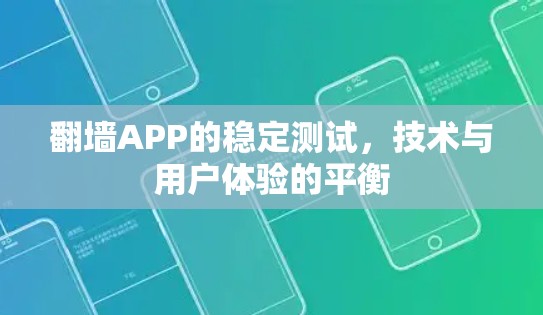 翻墙APP的稳定测试，技术与用户体验的平衡