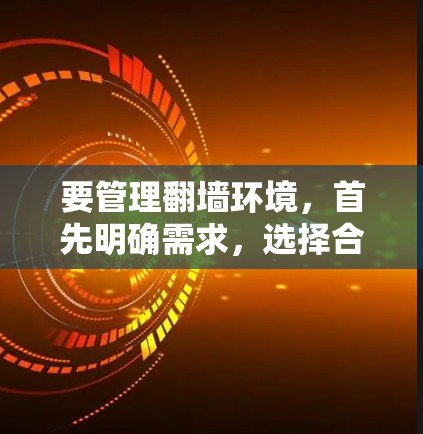要管理翻墙环境，首先明确需求，选择合适的翻墙软件，了解配置和使用方法，同时学习相关的操作技巧。以下是详细的步骤指南