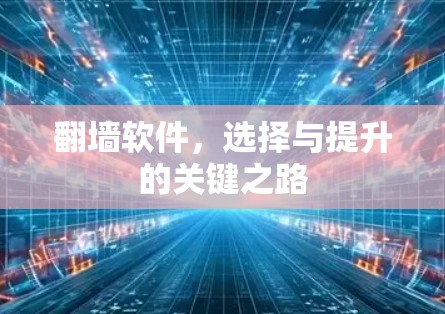 翻墙软件，选择与提升的关键之路