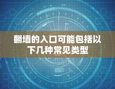 翻墙的入口可能包括以下几种常见类型