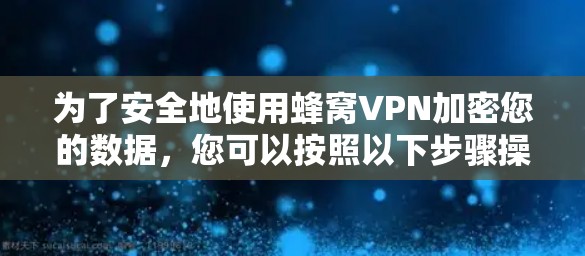 为了安全地使用蜂窝VPN加密您的数据，您可以按照以下步骤操作