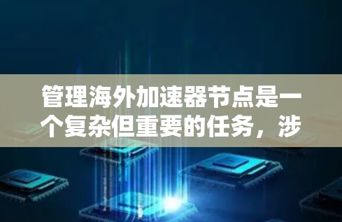 管理海外加速器节点是一个复杂但重要的任务,涉及多个方面,以下是一个结构化的总结 管理海外加速器节点是一个复杂但重要的任务,涉及多个方面,以下是一个结构化的总结