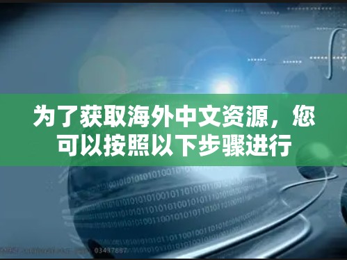 为了获取海外中文资源，您可以按照以下步骤进行