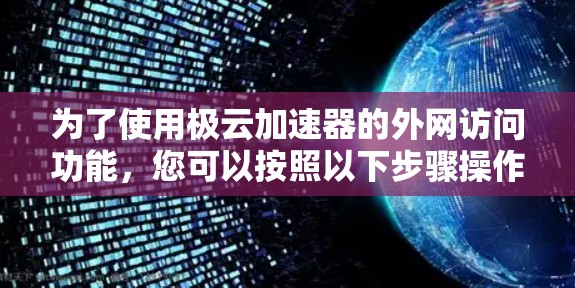 为了使用极云加速器的外网访问功能，您可以按照以下步骤操作