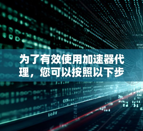 为了有效使用加速器代理，您可以按照以下步骤进行
